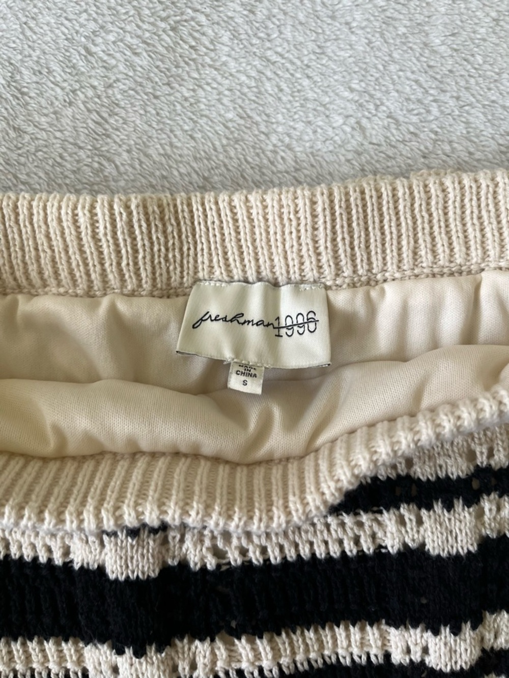 Striped Knit Maxi Skirt with Matching Crop Tank - Cream & Black - Picture 8 of 10